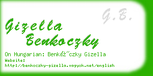 gizella benkoczky business card